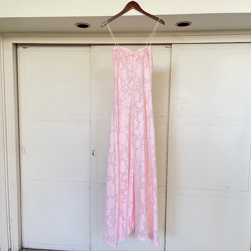 Loveshack Fancy Strapless Pink Long Mermaid Dainty Dress - Picture 3 of 8